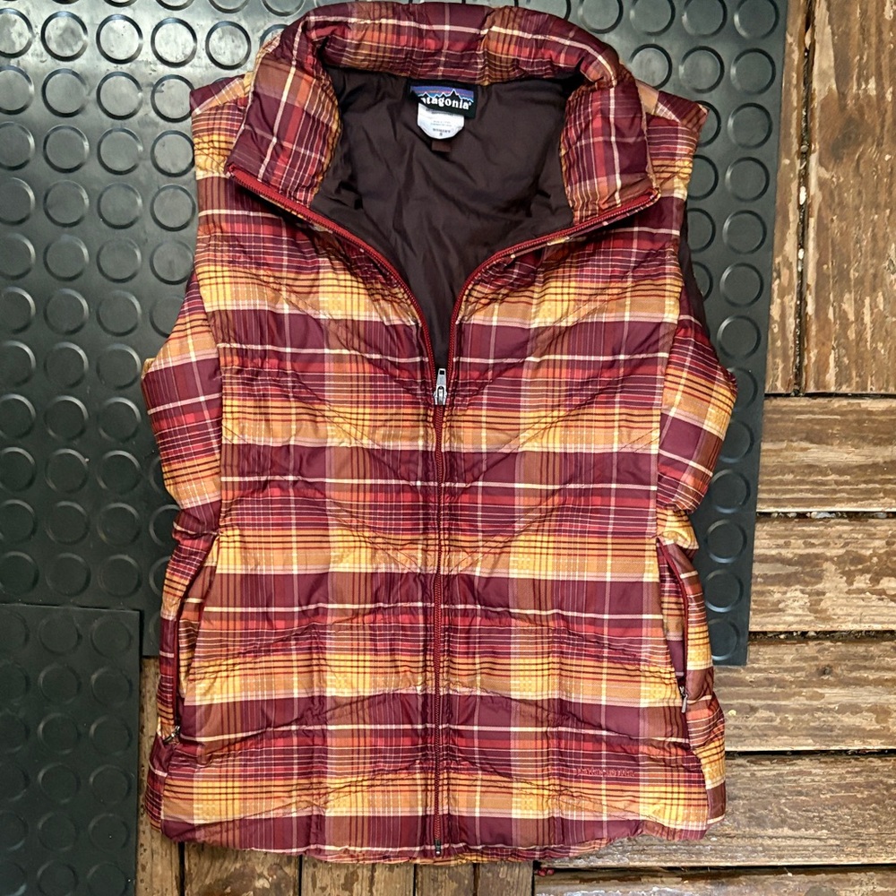 Patagonia Red and Yellow Plaid Vest